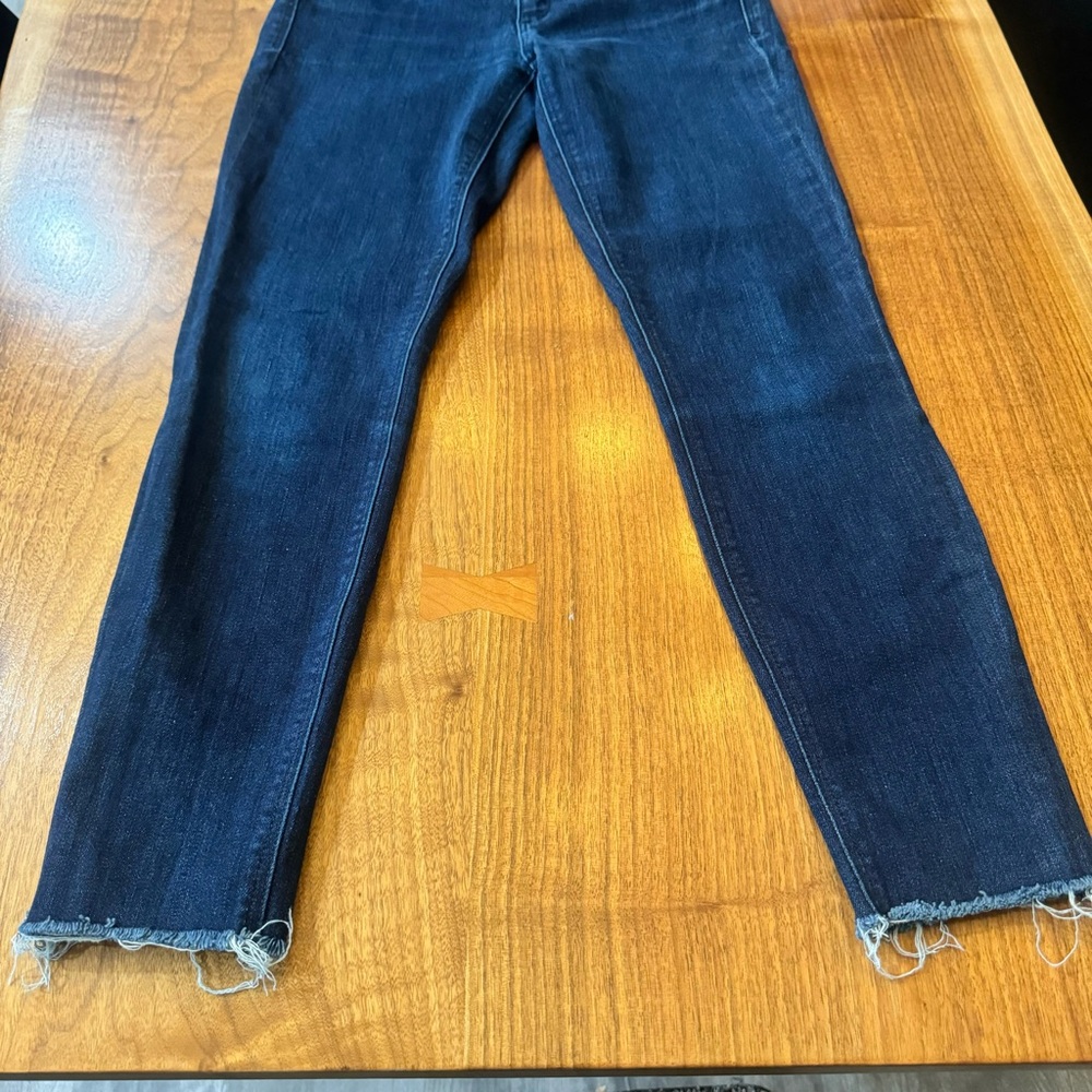 McGuire Raw Edge Hem High Rise Skinny Jeans in Dark Wash. Size Women’s 28 - Picture 4 of 17